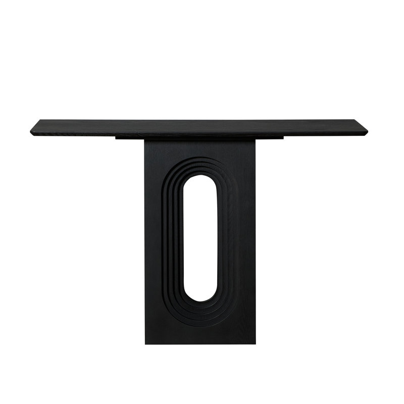 47.24 Inch Narrow Entryway Console Table - Modern Loopback Design MDF Hallway Table, Space-Saving Sofa Table For Apartments & Small Spaces (Black/Walnut/Marble Options)