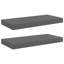 Ensemble de 2 tablettes murales flottantes en métal et MDF gris brillant-128520979-128520980