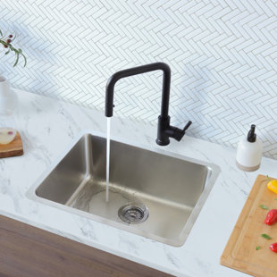 Builder Stylish 23" Double Mount Stainless Steel Single Bowl Kitchen Sink