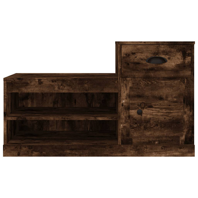 Menzen Shoe Storage Cabinet, Smoked Oak