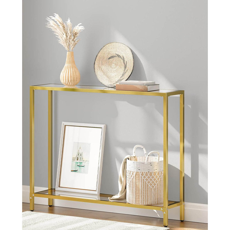 100 cm W Glass Top Console Table