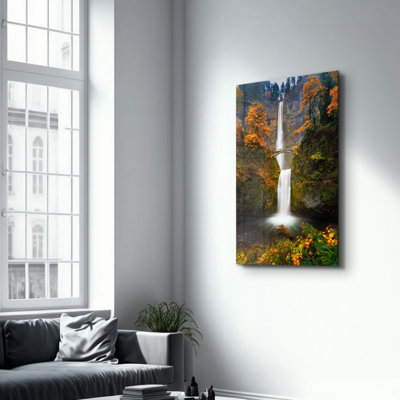 Élégante peinture murale en verre trempé de 13,8 po x 21,7 po | 100% verre trempé, épaisseur: 0,16 pouce | Imprimé UV pour des couleurs éclatantes | Parfait pour la décoration intérieure, le salon et les espaces de bureau