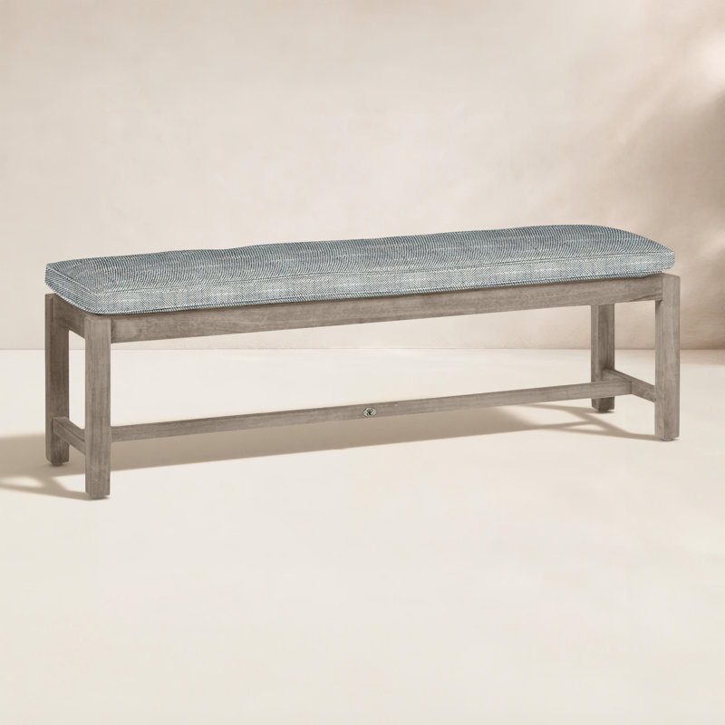 Banc sans dossier Club Teak - Huître, Welt, InsideOut® Rollo ‑ lin argent, Huître teck