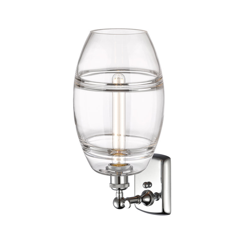 Applique murale en acier Bettylou, Chrome poli, H 10,88 po x l 8 po x P 8,13 po, Transparent