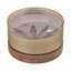 Decorative Ribbed Glass Wood Sage & Sea Salt Scented Candle for Bookshelf - Modern Relaxing Accent for Living Room or Bedroom Decor- 12", Ivory & Tan