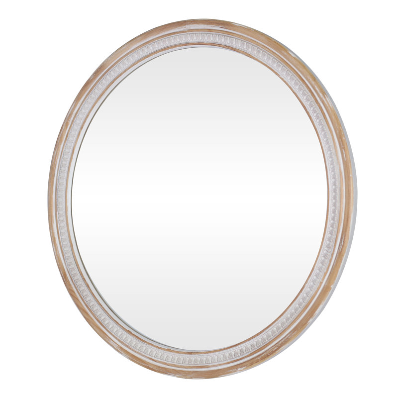 Miroir mural 30 po, Blanc antique, 30 po x 30 po