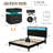 Platform Bed With Storage Headboard And LED Lights,Equipped With Modern  End Table For Bedroom 3 Set-1008257832-1008257833