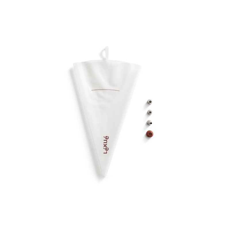 Lékué Reusable Piping Bag Set with 3 Nozzles