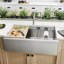 Quatrus Ergon 33" L x 20.5'' W Single Bowl Stainless Steel Farmhouse Sink with Cutting Board