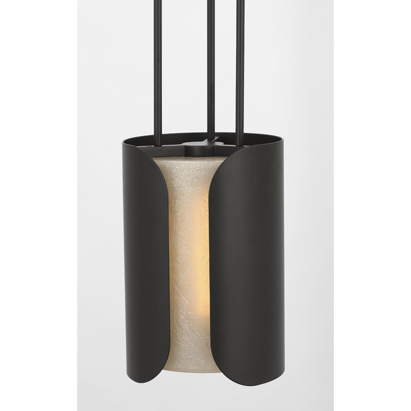 Anne-Marie Barton Armise Pendant with Nova Frost, 242" H x 7.5" W, Matte Carbon, White
