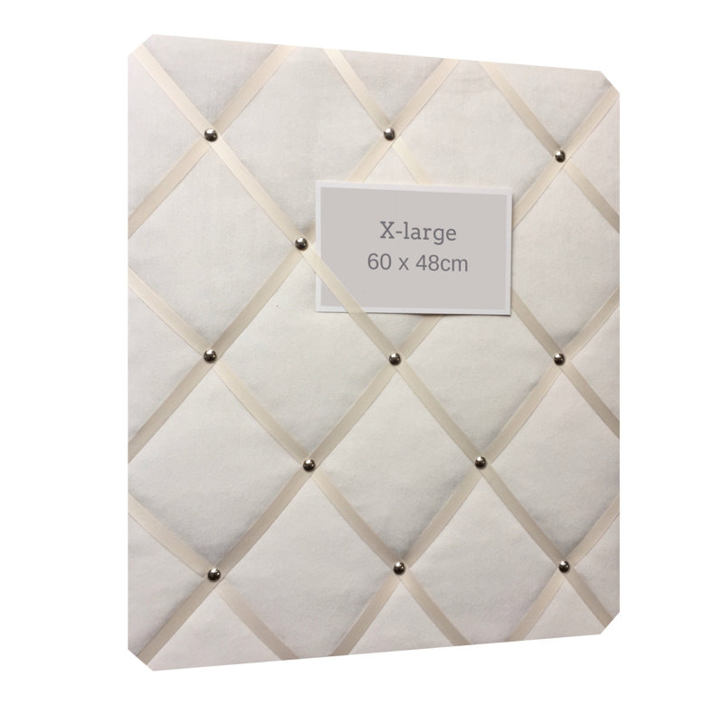 Fabric Corkboard / Bulletin Board, Ivory, 28 x 48 cm