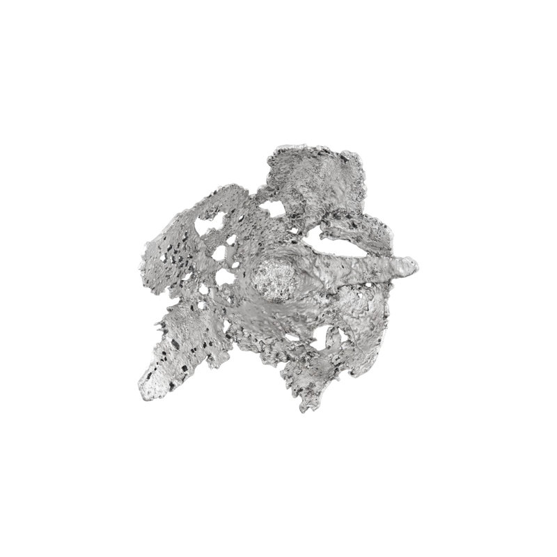 Perforated Splash Bowl Wall Art, Silver Leaf