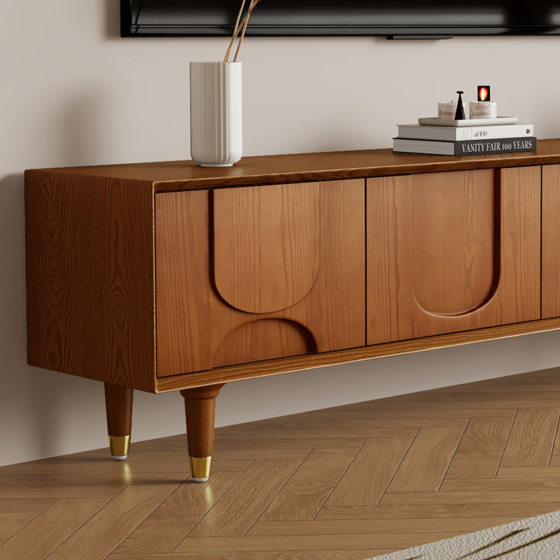 Meuble télé 71 po Mid-Century, Brun