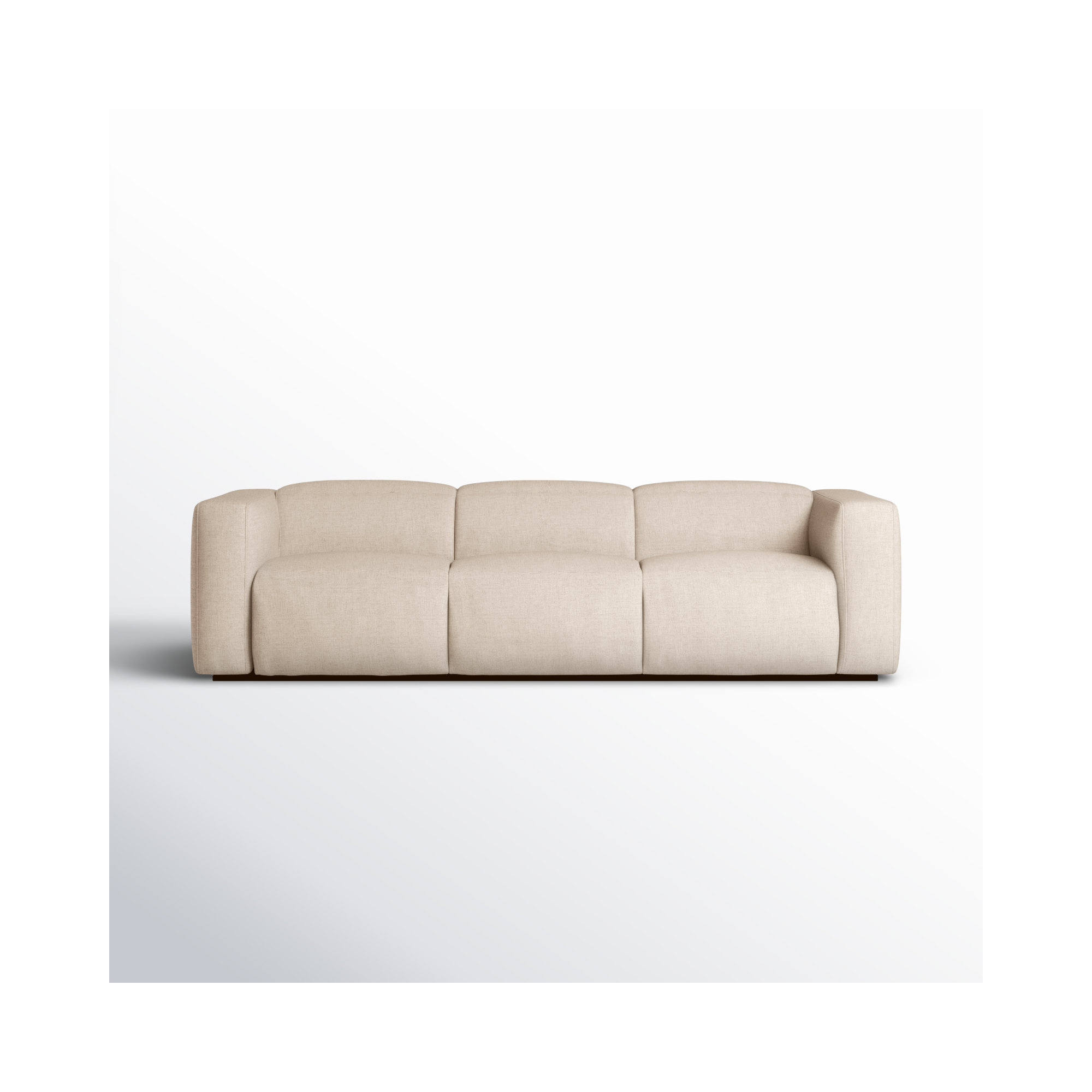 Amed 124" Genuine Leather Power Reclining Sofa, Antigo Natural Polyester Blend