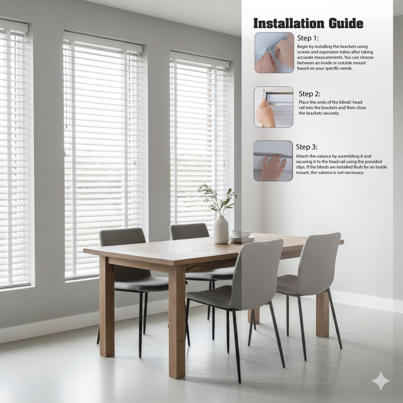 Fauxwood Tape Venetian Blind, White, 45cm W x 150cm L