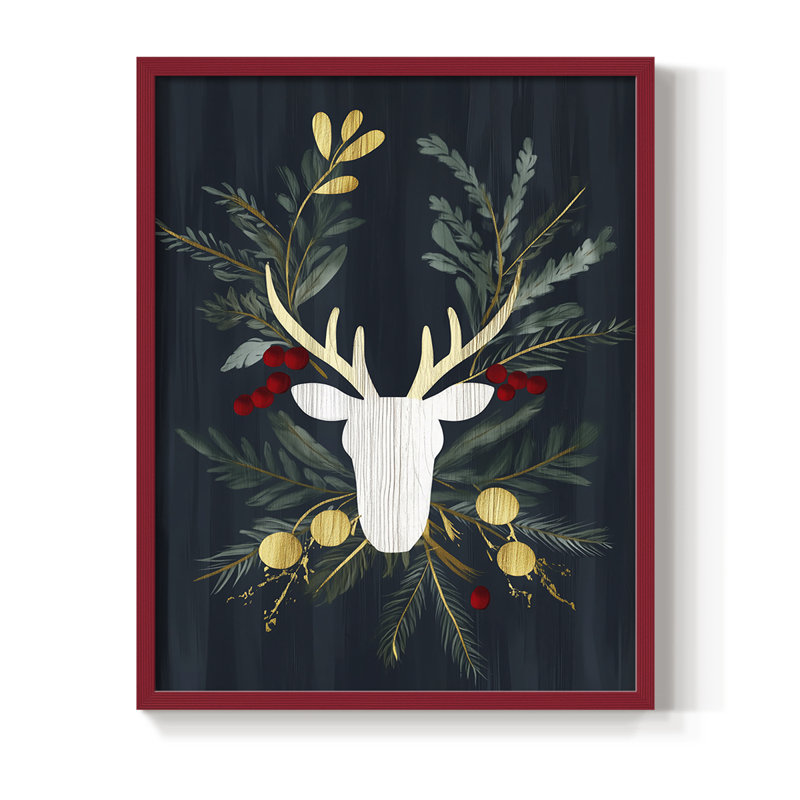 Reproduction encadrée - bois massif, H 11 po x l 9 po, Rouge