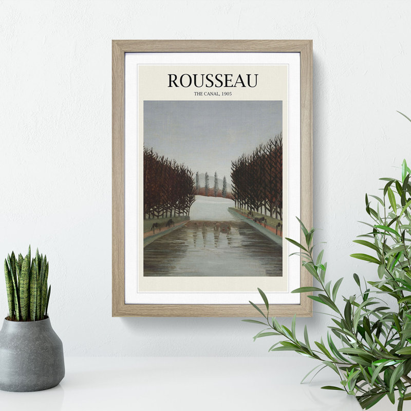 The Canal by Henri Rousseau - Picture Frame Painting, Oak Framed, 36cm H x 27cm W x 2cm D