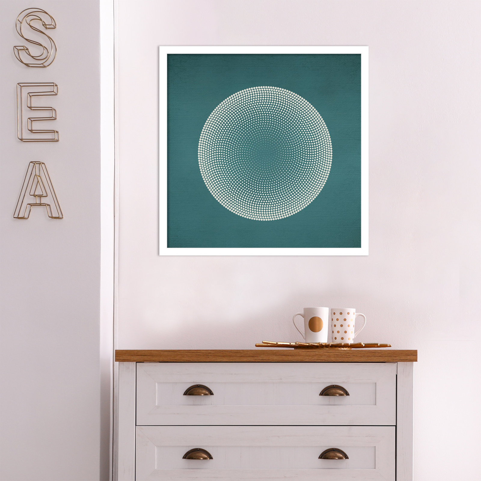 Circles by Incado, White, 21" H x 21" W x 1" D
