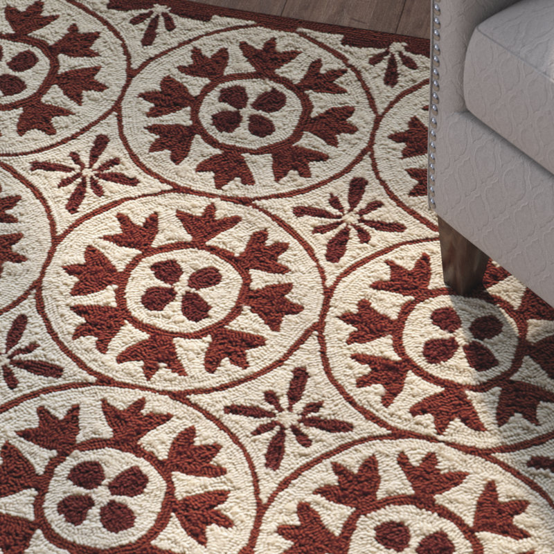 St James Geometric Indoor / Outdoor Rug, Round 9'