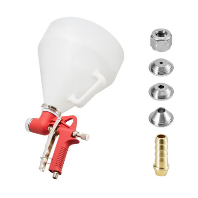 Stainless Steel Air Texture Spray Gun with 3 Nozzles for Drywall Popcorn Knockdown and Orange Peel Finishes