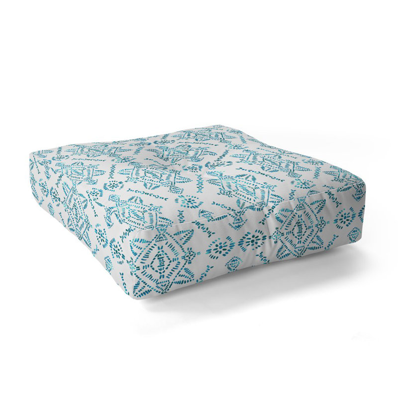 Housse de coussin carrée à motif reeve schatzi, Bleu