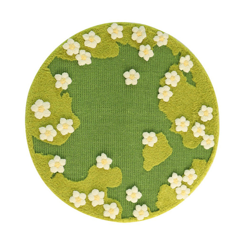 Fairela - Tapis floral pour chat en sisal - Tapis rond antidérapant pour animaux de compagnie et fleurs avec fleurs 3D