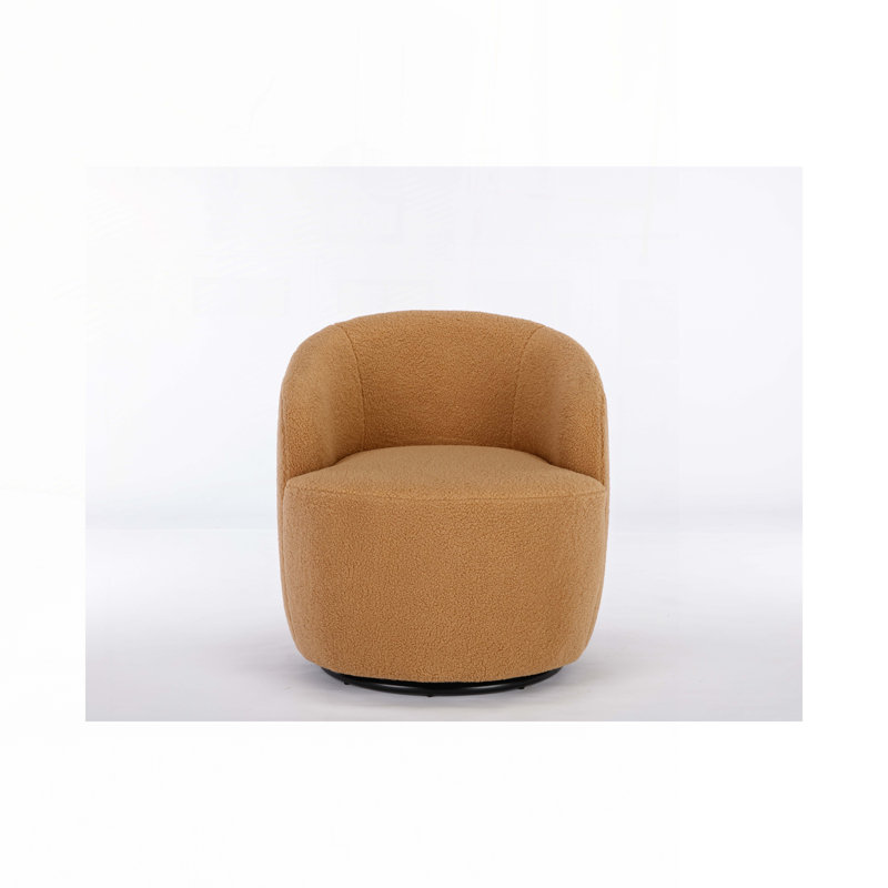 Swivel Barrel Chair, Khaki  Teddy Fabric