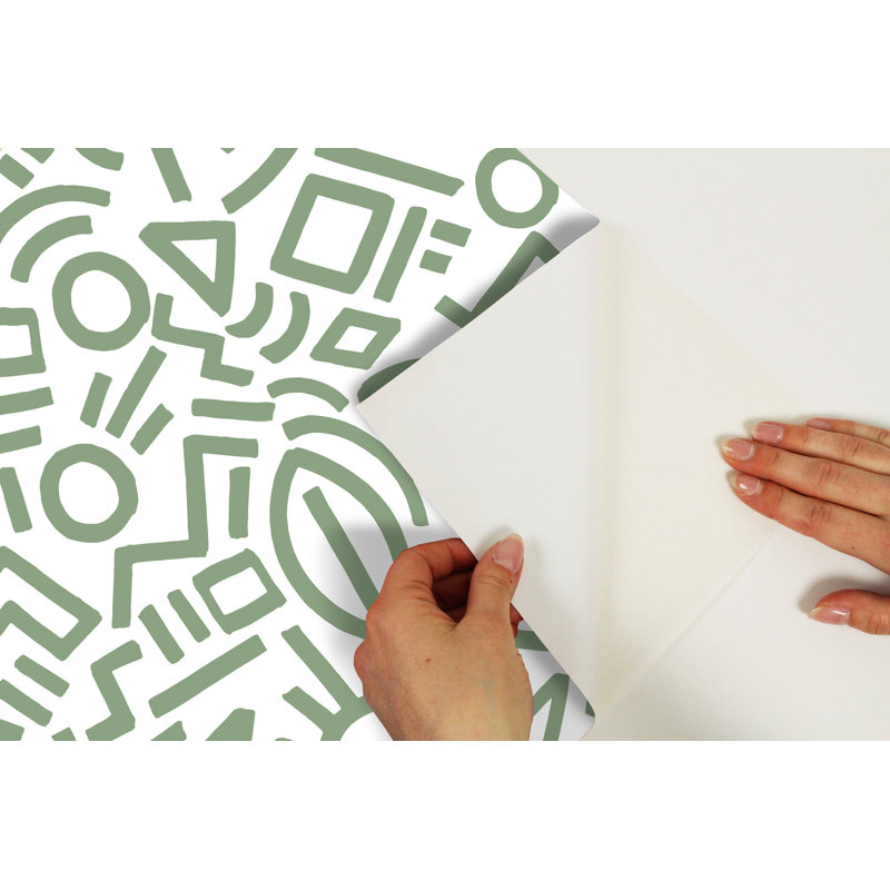 Papier peint adhésif Sage Doodle, Vert