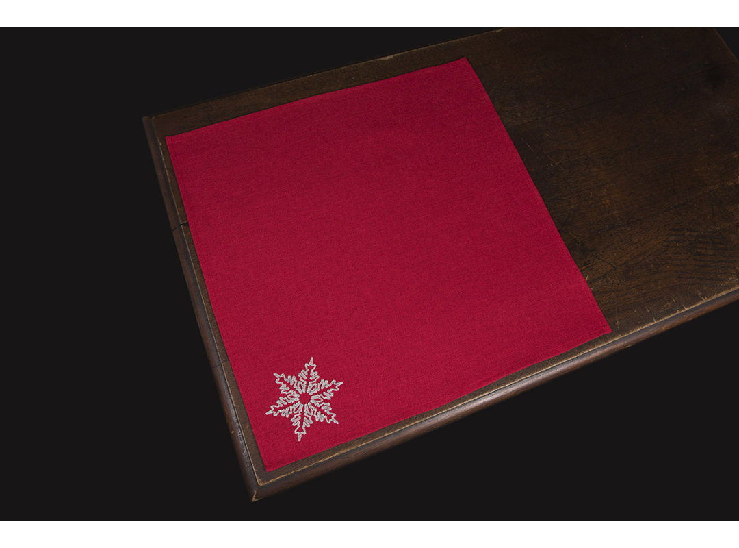 Embroidered Snowflake Christmas 20" Napkin (Set of 4) The Holiday Aisle® 