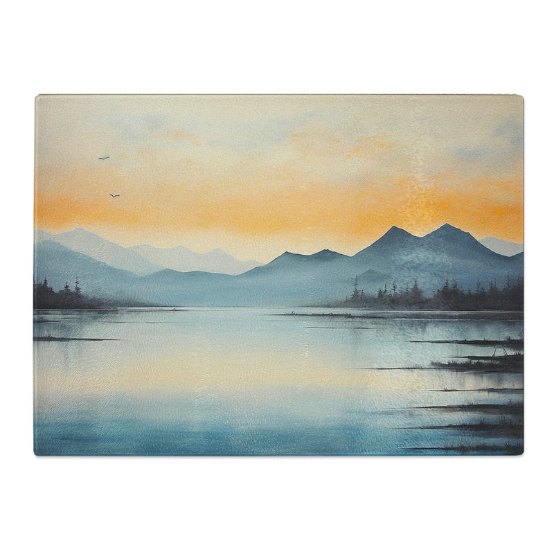 Lake Minimalism  Glass Chopping Board