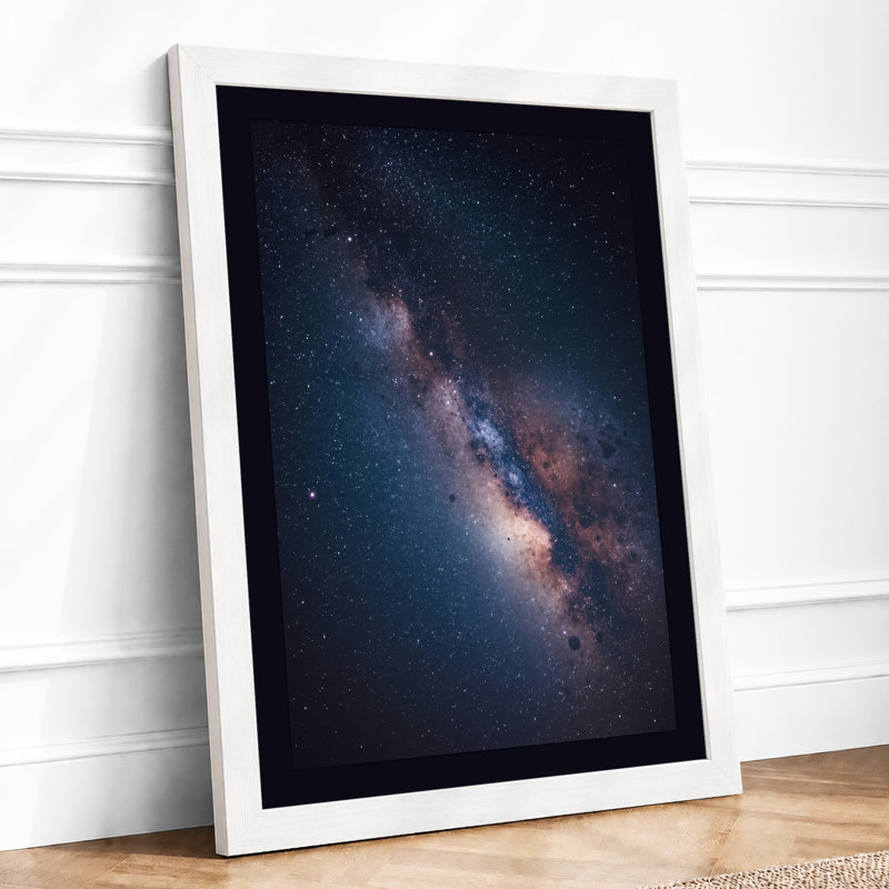 Milky Way At Night Minimalist - Print, A1 - 84.1 x 59.4 cm, White