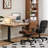 Brown Rectangular Hight adjustable Solid Wood desk-108431539