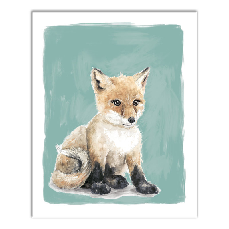 Art sur toile baby fox Burnette, H 20 po x l 16 po x P 1,25 po