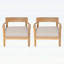 Ensemble de fauteuils club en bois d'acacia avec coussins de siège confortables pour une détente et une durabilité en plein air