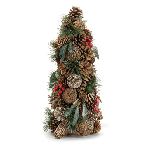 The Holiday Aisle® Pine Cone Berry Tree (Set of 2) | Wayfair