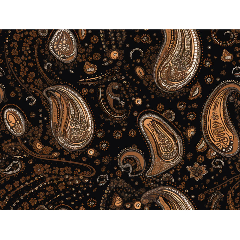 Polyester Comforter, King Comforter, Black/Beige Paisley