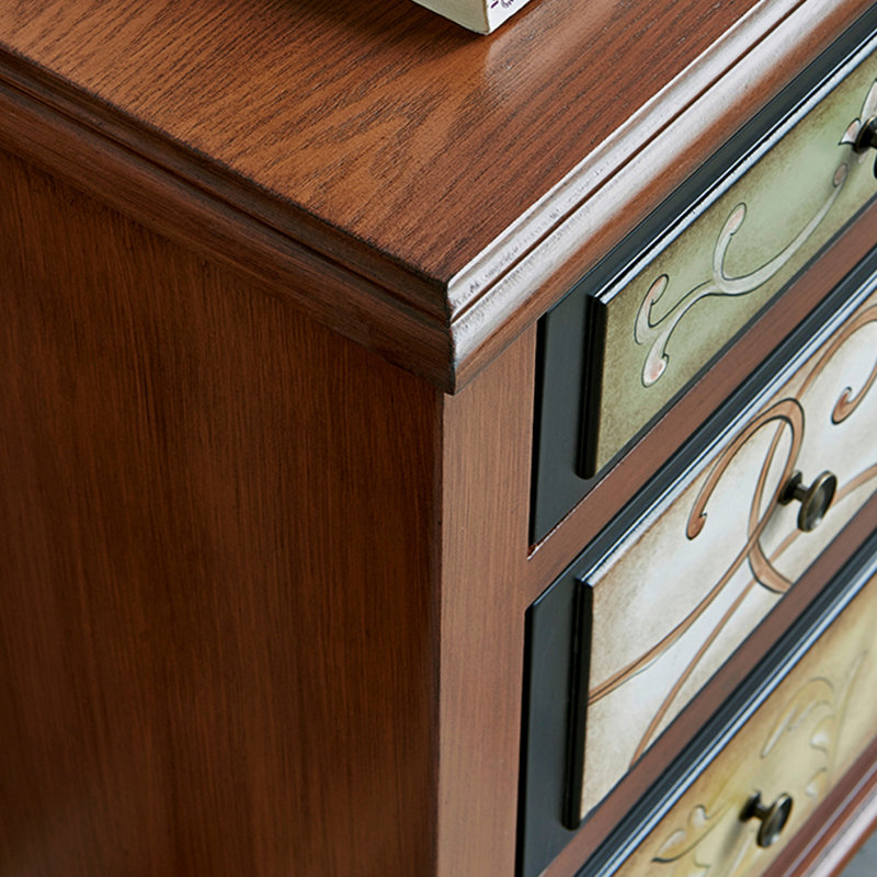 Armoire de rangement moderne à 7 tiroirs en bois massif, Brun