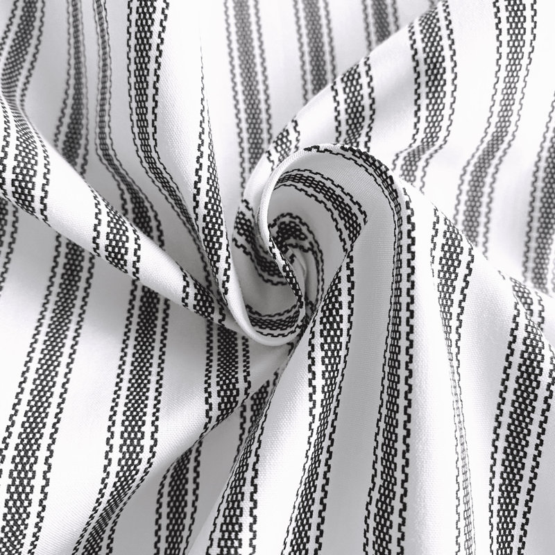 Tissu 100% coton Blass Ticking, Noir