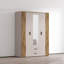 Armoire 3 portes avec miroir et tiroirs Cadix, armoire de 59 pouces de large avec tringle et tablettes-132482529