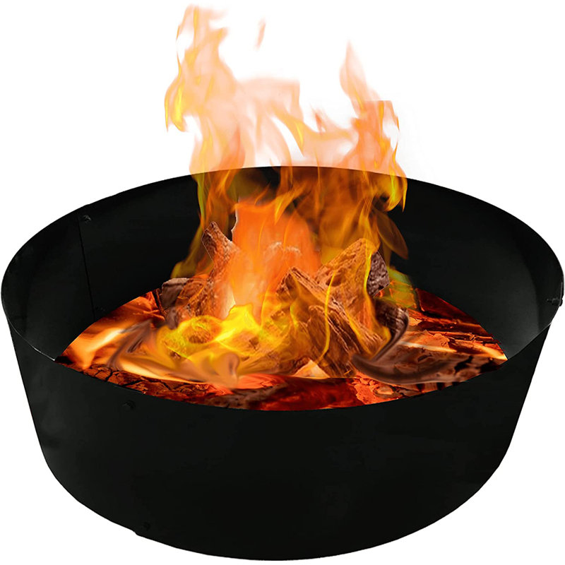 Round Steel Fire Pit Tool, 0.08" H x 24" W x 24" D