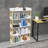 5-Tier Modern Warm White Wooden Open Bookcase Display Bookshelf