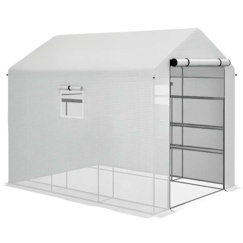 Serres récréatives, H 7 pi x l 6 pi x P 8 pi, Blanc