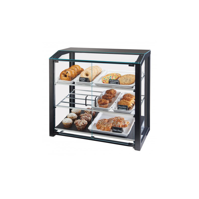 Black Bakery Display Case, 29" H x 29" W x 17" D