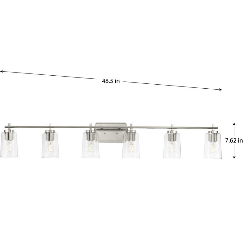 Kowalski 6 - Light Dimmable Vanity Light, Brushed Nickel