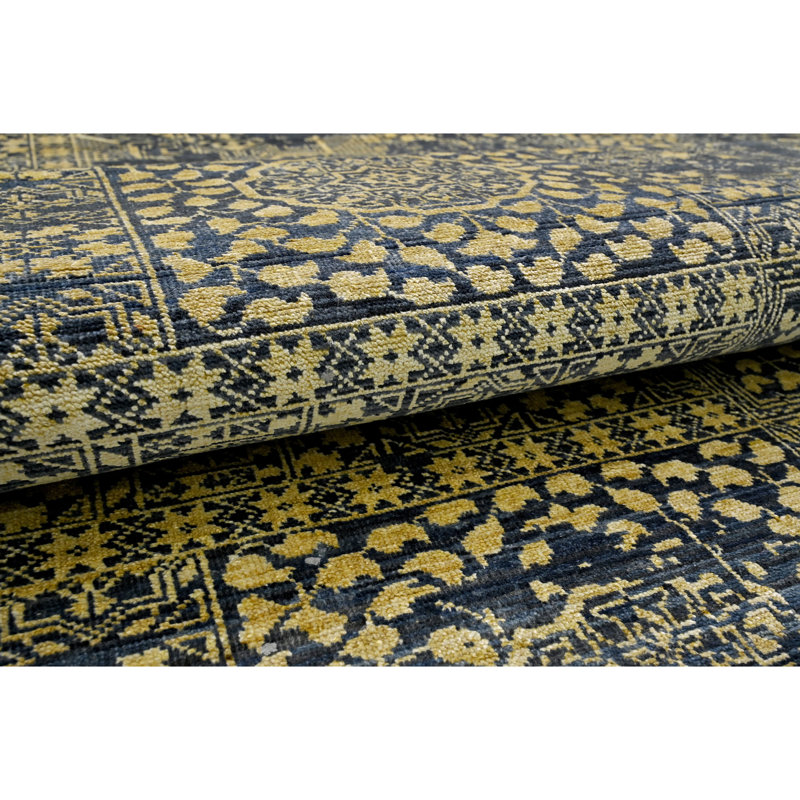 One-of-a-Kind Rectangle 7'10" x 10'2" in Gold/Denim