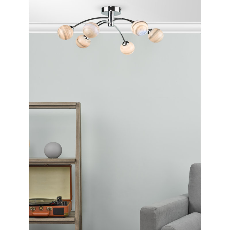 Flush Mount, 21.5" H x 57" W x 57" D, 6