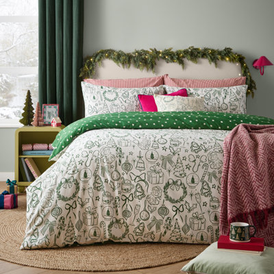 furn. Merry Christmas Reversible Duvet Cover Set