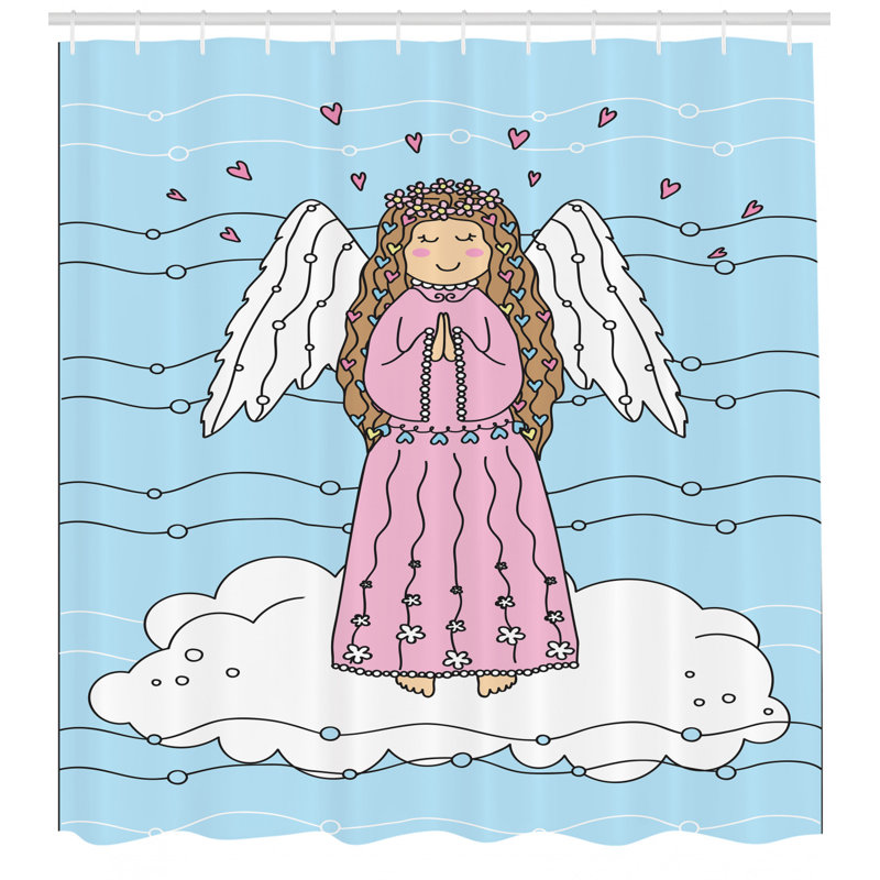 Shower Curtain with Hooks Included, 70" H x 69" W