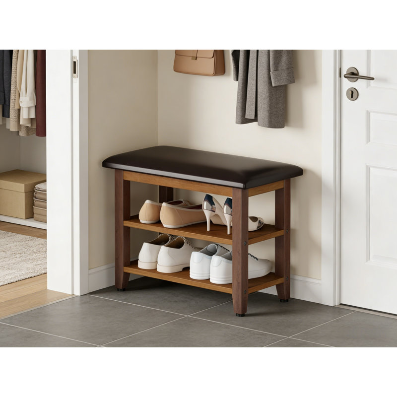 Range-chaussures en bois de qualité supérieure pour la maison, H 18,2 po x l 31,5 po x P 11,8 po