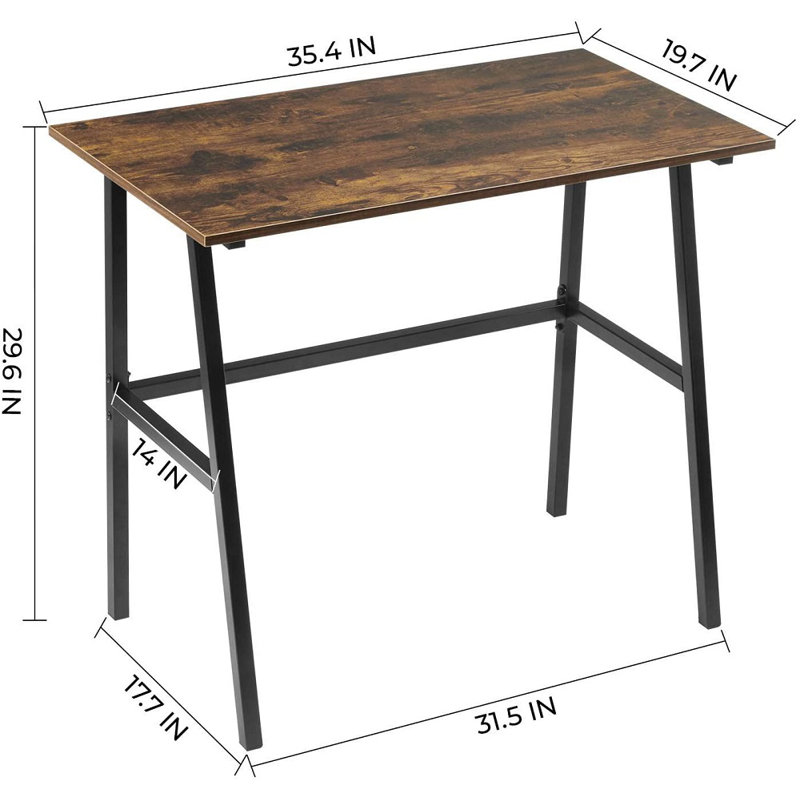 Morter Steel Writing Desk, Brown